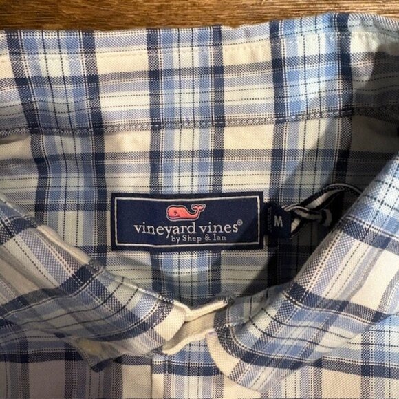 Vineyard Vines Men's Coastline Plaid Stretch Oxford Plaid SZ M NWT - Picture 3 of 10